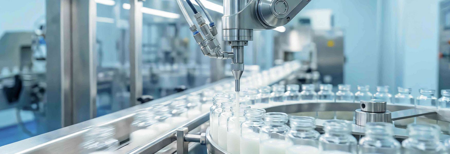 Automatisierte Lebensmittelproduktion mit Förderband und Elektromagnet-Technik für präzise und hygienische Prozesse